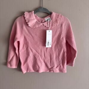 Janie and Jack Pink Collared Sweater 6-12 Months Baby Girl New